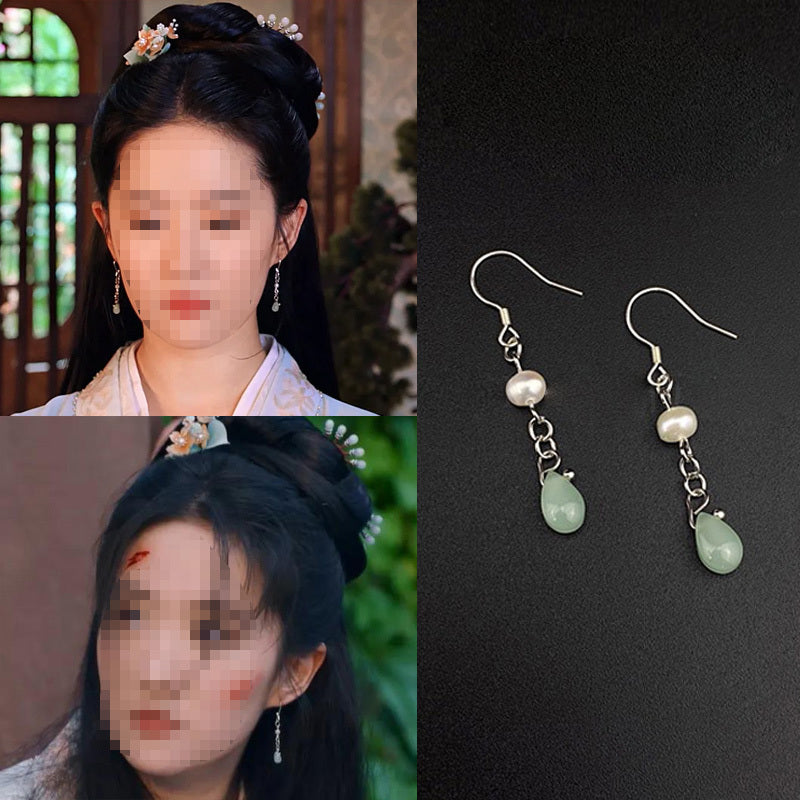 Ancient Style Earrings Chinese Style Song Dynasty Ear Jewelry Pearl